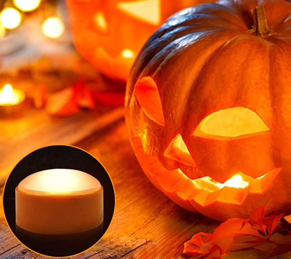 2-Pack Halloween Pumpkin Lights with Remote/Timer - Orange Pumpkin Lights LED Battery Operated Halloween Decor - Jack-O-Lantern Outdoor Decorations