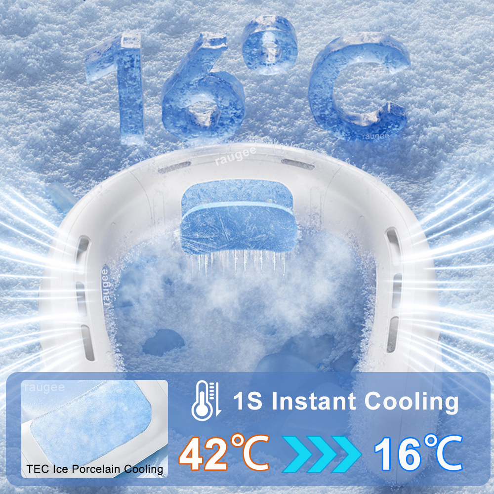 Ventilador de cuello portátil sin aspas con pantalla LED: dispositivo de refrigeración portátil recargable