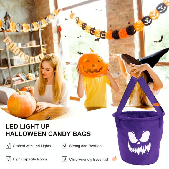 Light Up Halloween Baskets