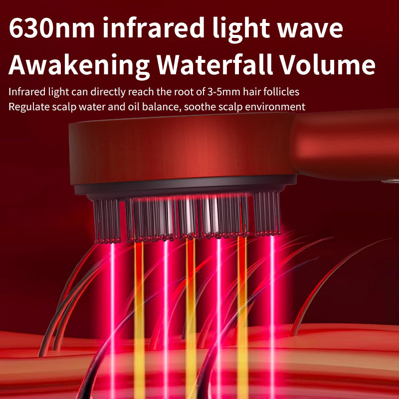 “LED Scalp Therapy Comb – Red Light Hair Growth & Liquid Massage Applicator”