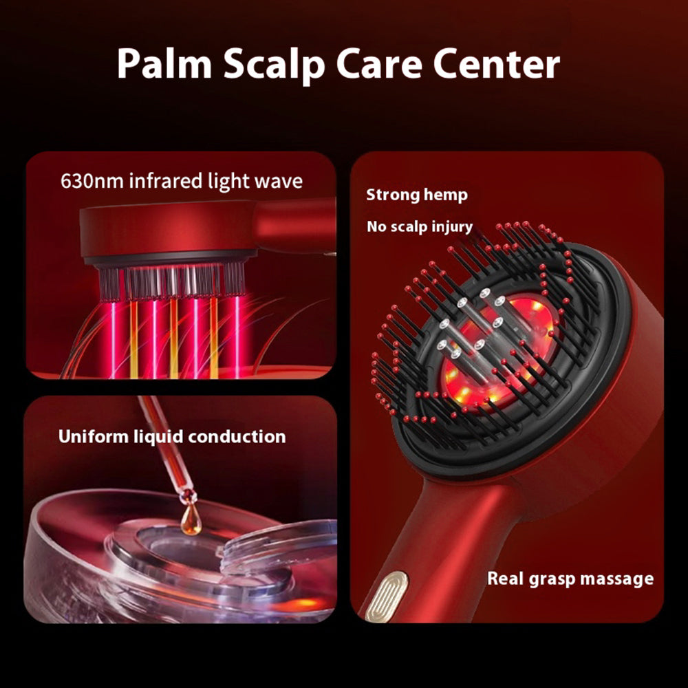 “LED Scalp Therapy Comb – Red Light Hair Growth & Liquid Massage Applicator”