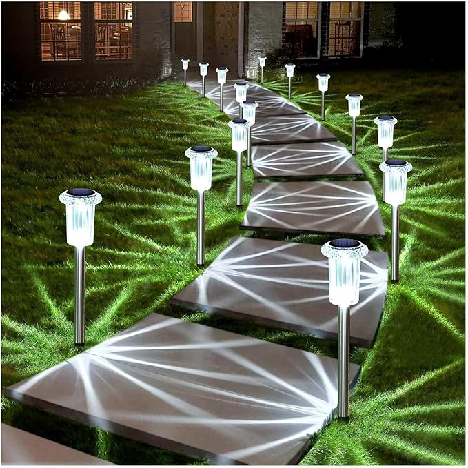 DenicMic Halloween Solar Lights Outdoor 10 Pack Purple LED Waterproof Yard Garden Patio Backyard Pathway Walkway Landscape Path Lawn Outside Halloween Decorations Outdoor