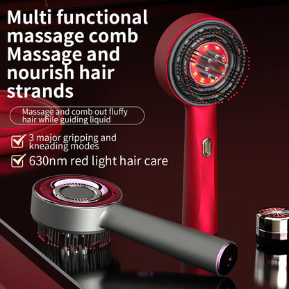 “LED Scalp Therapy Comb – Red Light Hair Growth & Liquid Massage Applicator”
