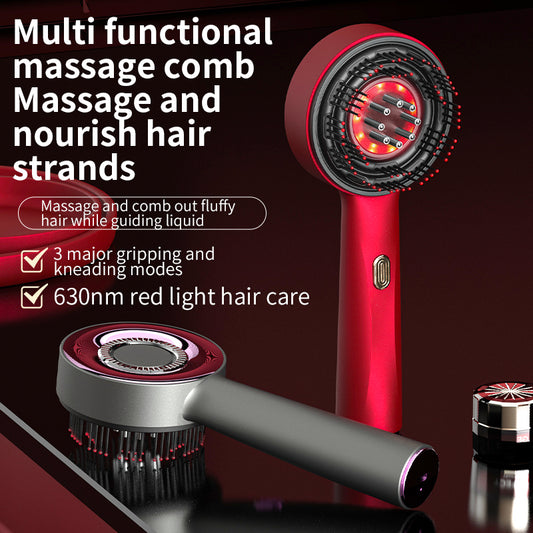 “LED Scalp Therapy Comb – Red Light Hair Growth & Liquid Massage Applicator”