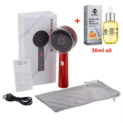 “LED Scalp Therapy Comb – Red Light Hair Growth & Liquid Massage Applicator”