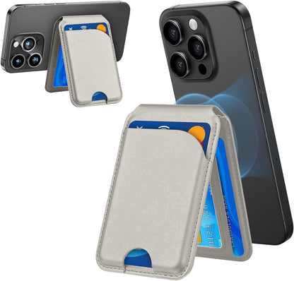 Minisopuru Magnetic Wallet Phone Stand for iPhone16 15 14 12 Lightweight MagSafe Phone Card Stand Leather Magnetic Card Holder