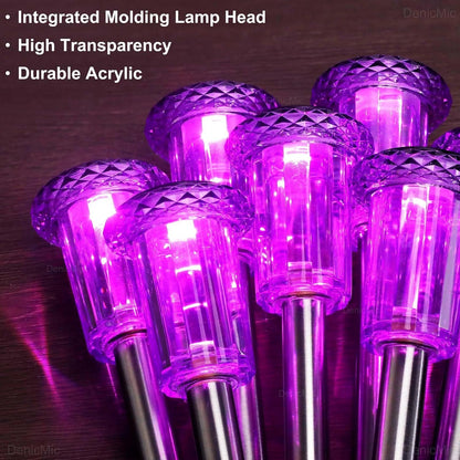 DenicMic Halloween Solar Lights Outdoor 10 Pack Purple LED Waterproof Yard Garden Patio Backyard Pathway Walkway Landscape Path Lawn Outside Halloween Decorations Outdoor
