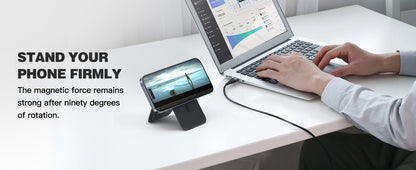 Minisopuru Magnetic Wallet Phone Stand for iPhone16 15 14 12 Lightweight MagSafe Phone Card Stand Leather Magnetic Card Holder